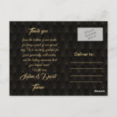 Koninklijke Roaring Twenties Gouden Art Deco Trouw Briefkaart (Achterkant)