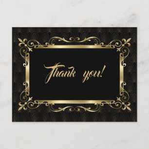 Koninklijke Roaring Twenties Gouden Art Deco Trouw Briefkaart