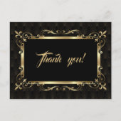 Koninklijke Roaring Twenties Gouden Art Deco Trouw Briefkaart (Voorkant)