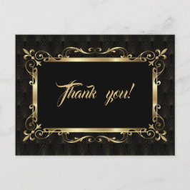 Koninklijke Roaring Twenties Gouden Art Deco Trouw Briefkaart