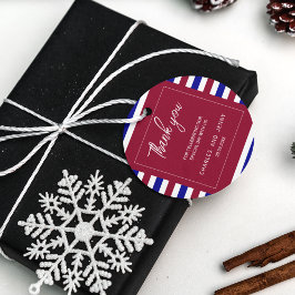 Koninklijke Rode en Blauwe Huwelijksthema Bedankjes Labels