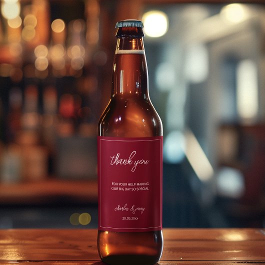 Koninklijke Rode en Blauwe Huwelijksthema Bier Etiket