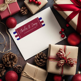 Koninklijke Rode en Blauwe Huwelijksthema Etiket