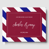 Koninklijke Rode en Blauwe Huwelijksthema Gastenboek (Voorkant)