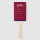 Koninklijke Rode en Blauwe Huwelijksthema Handwaaier (Voorkant)