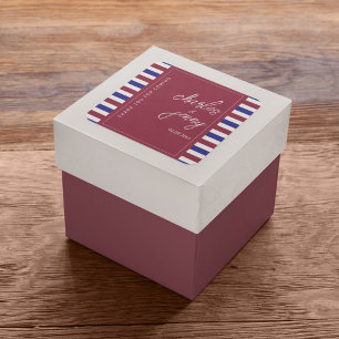 Koninklijke Rode en Blauwe Huwelijksthema Vierkante Sticker