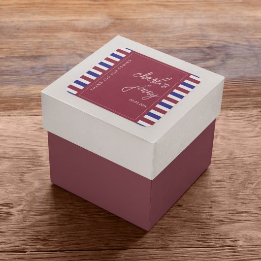 Koninklijke Rode en Blauwe Huwelijksthema Vierkante Sticker