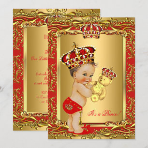 Koninklijke Rode Prins Kroon Baby Shower Beer Kaart