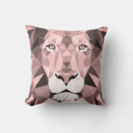 Koninklijke Roos Geometrische Leeuwenkop Kussen