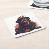 Koninklijke Rottweiler Hond Koningin Kroon Kartonnen Onderzetters (Schuin)