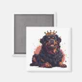 Koninklijke Rottweiler Hond Koningin Kroon Magneet (Voorkant / Achterkant)