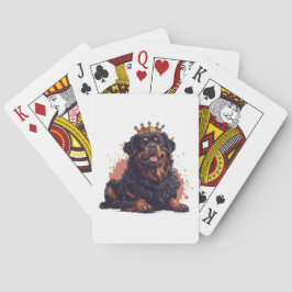 Koninklijke Rottweiler Hond Koningin Kroon Pokerkaarten