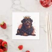 Koninklijke Rottweiler Hond Koningin Kroon Servet (Insitu)