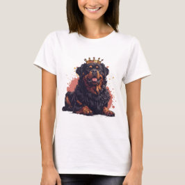 Koninklijke Rottweiler Hond Koningin Kroon T-shirt