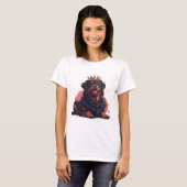 Koninklijke Rottweiler Hond Koningin Kroon T-shirt (Voorkant volledig)