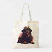 Koninklijke Rottweiler Hond Koningin Kroon Tote Bag (Achterkant)
