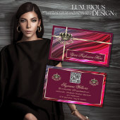 Koninklijke Roze Bourgondische Gouden Kroon met QR Visitekaartje