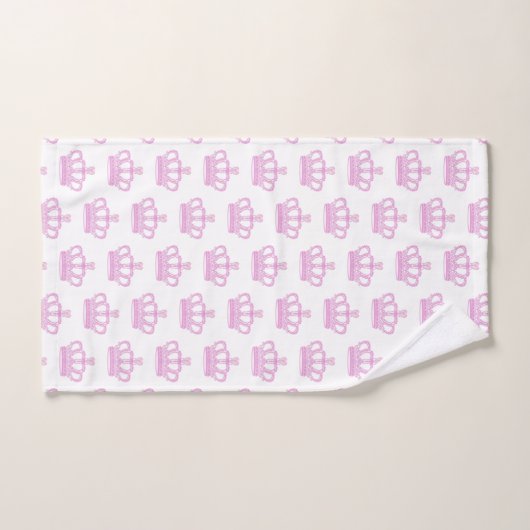 Koninklijke roze kroon met faux diamant bad handdoek (Handdoek)