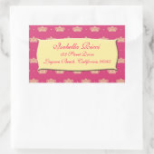 Koninklijke Roze Kroon Rechthoekige Sticker (Tas)