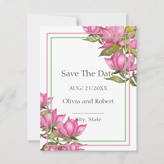 Koninklijke roze magnolia's (Voorkant)