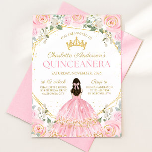 Koninklijke Roze Quinceañera Mis Quince Uitnodigin Kaart