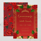 Koninklijke Rozen van het Spaanse Rood en Goud Qui Kaart (Voorkant / Achterkant)