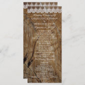 Koninklijke Rustieke Witte Kant Bruiloft Programma Programmakaart (Voorkant / Achterkant)
