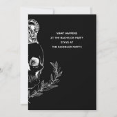 Koninklijke Schedel Bachelorfeest Kaart (Achterkant)