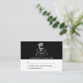 Koninklijke schedel bruiloft RSVP Informatiekaartje (Staand voorkant)