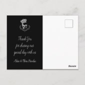 Koninklijke schedel dank bruiloft briefkaart (Achterkant)
