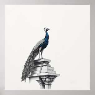 Koninklijke schoonheid: Peacock Art Poster