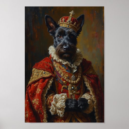 Koninklijke Schotse Terrier Portret Poster (Voorkant)