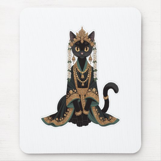 Koninklijke Smaragd Kat Empress Muismat (Voorkant)