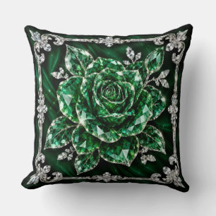 Koninklijke Smaragd Kristallen Bloemcollectie Kussen