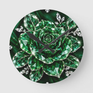Koninklijke Smaragd Kristallen Bloemcollectie Ronde Klok