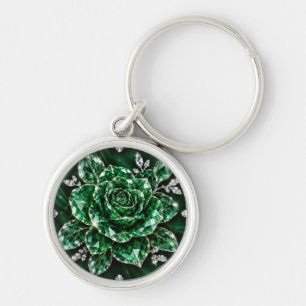Koninklijke Smaragd Kristallen Bloemcollectie Sleutelhanger