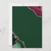 Koninklijke Smaragdgroene Roze Agate Huwelijk Kaart (Achterkant)