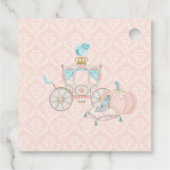 Koninklijke Sprookjes Prinses Koets Rozen Bedankjes Labels (Achterkant)