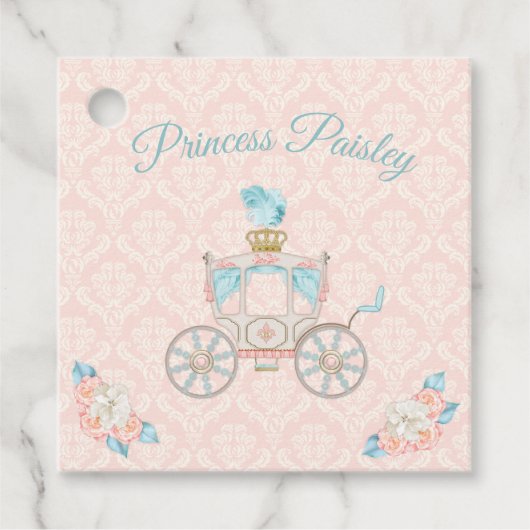 Koninklijke Sprookjes Prinses Koets Rozen Bedankjes Labels (Voorkant)