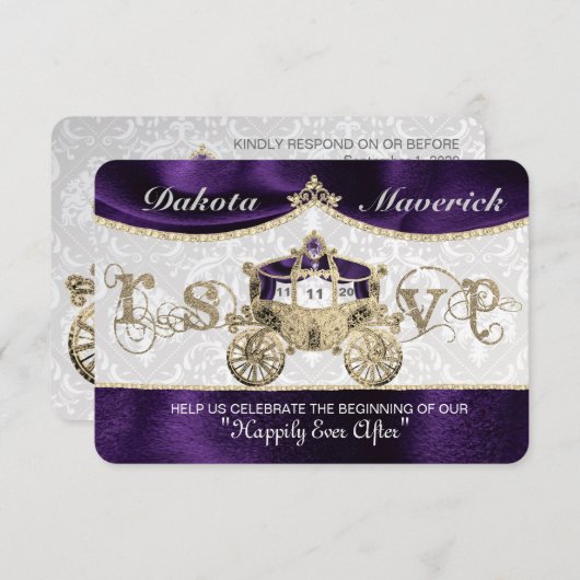 Koninklijke Sprookjes RSVP Kaart (Voorkant / Achterkant)