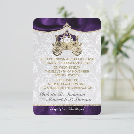 Koninklijke Sprookjes Save the Date Kaarten (Staand voorkant)