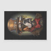 Koninklijke Steampunk Boxer Hond Decoupage Rechts Tissuepapier (Voorkant)