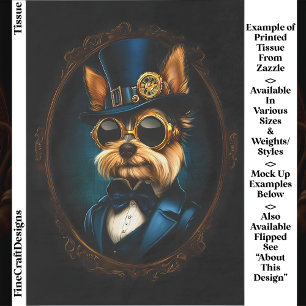 Koninklijke Steampunk Yorkshire Terrier EF4L Decou Tissuepapier