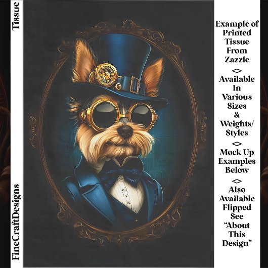 Koninklijke Steampunk Yorkshire Terrier EF4R Decou Tissuepapier