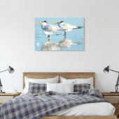 Koninklijke sterns op het strand canvas afdruk (Insitu (Slaapkamer))