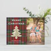 Koninklijke Stewart Pset - aangepast kerstfotokaar Feestdagenkaart (Staand voorkant)