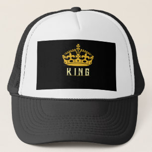 Koninklijke stijl KING tekst kroonafbeelding Wit Z Trucker Pet