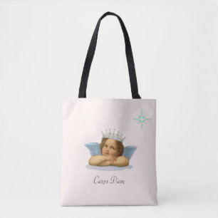 Koninklijke stijlvolle Raphael cherubijn op ivoor Tote Bag