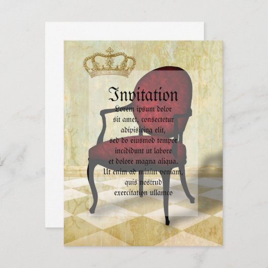 Koninklijke Stoel en Kroon Kaart (Voorkant / Achterkant)