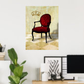 Koninklijke Stoel en Kroon Poster (Thuiskantoor)